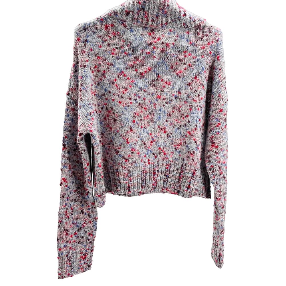 BP SZ M cowl neck gray multi color knit pullover sweater NWT B28 - Picture 2 of 8